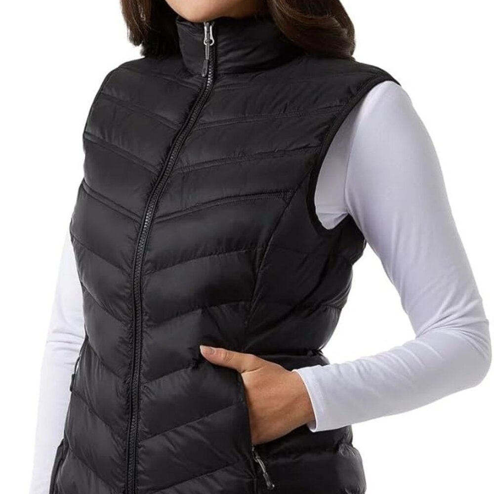Black Zip Up Puffer Vest